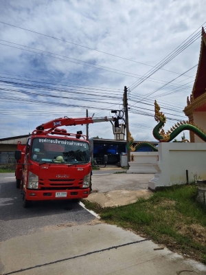 นำรถกระเช้าไฟฟ้าลงพื้นที่ดำเนินการ ซ่อมแซมและบำรุงรักษาไฟส่องสว่างสาธารณะ (ไฟกิ่ง) และระบบไฟโซล่าเซลล์ ที่ชำรุดเสียหายในเขตพื้นที่ตำบลนาภู