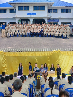 ประธานในการประชุมชี้แจงแนวทางการปฏิบัติงาน พร้อมทั้งเปิดโอกาสให้มีการแลกเปลี่ยนความคิดเห็นร่วมกับสมาชิกศูนย์ อปพร. ตำบลนาภู